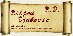 Miljan Đuković vizit kartica
